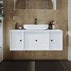 Roomart GUSTO-I-120 Badmöbel Set– 2-teiliges Badezimmermöbel Set - Waschbecken mit Unterschrank - H 45 x B 45 x T 120 cm • Weiß Bild 2