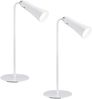 2er SET 3 in 1 LED Akku Tischleuchten mit Klemm- & Klebestation, Weiß H: 36cm Bild 2