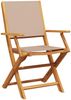 vidaXL Gartenstühle 6 Stk. Klappbar Taupe Stoff und Massivholz 3214581 Bild 3