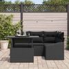 vidaXL Gartensofa-set mit Kissen 5 pcs Schwarz Poly-Rattan 3348999 Bild 3