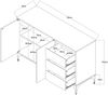 Sideboard Kistiandi 77x120x40 cm Eicheoptik, dunkel [en. casa] Bild 4
