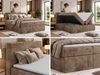 Boxspringbett mit Bettkasten TILION, Bett 160x200 cm mit 7-Zonen-Multipocket-Kern H3, Cord Boxspringbett, Polsterbett, Topper T25 - Braun Cord Bild 2