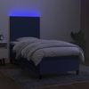 vidaXL Boxspringbett mit Matratze & LED Blau 90x200 cm Stoff 3134691 Bild 4