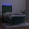 vidaXL Boxspringbett mit Matratze & LED Dunkelgrün 90x190 cm Samt 3136218 Bild 4