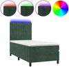 vidaXL Boxspringbett mit Matratze & LED Dunkelgrün 90x190 cm Samt 3136218 Bild 2