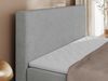 Boxspringbett mit Multipocket-Matratze und Topper, Doppelbett, Struktur dekostoff, Polsterbett mit Bettkästen - JAGUAR - 180 x 200 cm - Hellgrau Struktur - H4 Bild 4