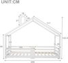 Bett Hausbett 90x200 cm aus Holzmaterial mit Rausfallschutz, Lattenrost, Schornstein, ohne Matratze, Weiß Bild 5