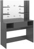 vidaXL Schminktisch mit LED-Lichterkette, MDF grau, glänzend, 100 x 40 x 135 cm Bild 4