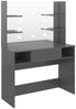 vidaXL Schminktisch mit LED-Lichterkette, MDF grau, glänzend, 100 x 40 x 135 cm Bild 2