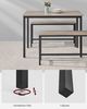 Vasagle Esstisch, Küchentisch-Set, 110 x 70 x 75 cm, mit 2 Bänken je 97 x 30 x 50 cm, Metallgestell, für Küche, Wohnzimmer, Esszimmer, Industrie-Design, von Songmics KDT070 Bild 4