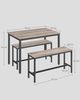 Vasagle Esstisch, Küchentisch-Set, 110 x 70 x 75 cm, mit 2 Bänken je 97 x 30 x 50 cm, Metallgestell, für Küche, Wohnzimmer, Esszimmer, Industrie-Design, von Songmics KDT070 Bild 2