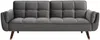 Vente-unique - GULCAN Sofa SamtStoff Grau - B 90 cm x H 82 cm x L 211 cm Bild 2