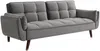 Vente-unique - GULCAN Sofa SamtStoff Grau - B 90 cm x H 82 cm x L 211 cm Bild 3