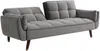 Vente-unique - GULCAN Sofa SamtStoff Grau - B 90 cm x H 82 cm x L 211 cm Bild 4