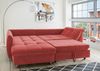 Polsterecke >Allin< Schlaffunktion, 6 Kissen, Bezug rot / anthrazit - 250x66x190 (BxHxT) Bild 2