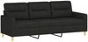 vidaXL 3-Sitzer-Sofa mit Hocker Hellgelb 180 cm, Schwarz Bild 4