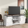 TV-Schrank 150x40x60 cm in Braun-Weiß mit Schiebetüren, 3-fach verstellbaren Böden und viel Stauraum Bild 3