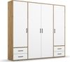 rauch Kleiderschrank; Drehtürenschrank VOYAGER, 4-türig, 4 Schubkästen, Alpinweiß/Eiche Artisan, 187x194x53xcm Bild 3