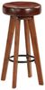 vidaXL Barhocker 2 Stk. Echtleder und Akazien-Massivholz 246260 Bild 2