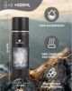 Thermoskanne Edelstahl Isolierflasche 1l 500ml Trinkbecher Schwarz BPA-Frei Kalt Bild 3