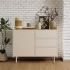 Kommode Velina Creme 100 x 82 cm mit 3 Schubladen und 1 Tür Vicco Bild 3