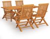 vidaXL 5-tlg. Garten-Essgruppe Massivholz Teak 3059595 Bild 2