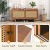 Sideboard-Set, Rattan & Walnuss-Optik, mit Kommode & Schuhschrank, Schuhschrank 104x40x48 cm, Walnuss Bild 5
