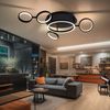 LED Deckenleuchte, schwarz matt Ringe beweglich, L 79 cm Bild 4