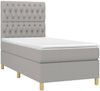 Boxspringbett mit Matratze & LED Stoff Hellgrau 90x200 cm, Härtegrad: H2 [3135645] Bild 3