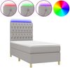 Boxspringbett mit Matratze & LED Stoff Hellgrau 90x200 cm, Härtegrad: H2 [3135645] Bild 2
