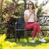Relaxdays Gartenbank Metall Ornamente Bild 3