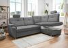 Ecksofa >Elli< in 3618 Mango asche, Mikrofaser - 264x92x180cm (BxHxT) Bild 3