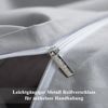 Kissenbezug 40x80 Grau Baumwolle weich 2er Set Reißverschluss Pil Pillowcase Bild 5