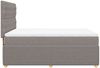 vidaXL Boxspringbett mit Matratze Taupe 160x200 cm Stoff 3292118 Bild 5