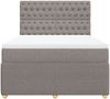 vidaXL Boxspringbett mit Matratze Taupe 160x200 cm Stoff 3292118 Bild 4