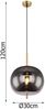 LED Pendelleuchte mit Rauchglas 1-flammig Metall Messing, Ø 30cm Bild 3
