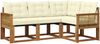 vidaXL Outdoor-Sofagarnitur mit Kissen 4 pcs Natur und Creme 3381922 Bild 2