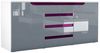 Sideboard Kommode Sylt V1, Korpus in Weiß matt / Front in Grau Hochglanz mit Absetzungen in Brombeer Hochglanz (139 x 72 x 35) Bild 4