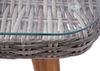 Poly-Rattan Esstisch HWC-H65, Garten-/Lounge-Tisch, Stahl + Akazie halbrundes Poly-Rattan MVG 150x90cm ~ grau Bild 4