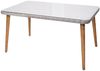 Poly-Rattan Esstisch HWC-H65, Garten-/Lounge-Tisch, Stahl + Akazie halbrundes Poly-Rattan MVG 150x90cm ~ grau Bild 2