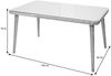 Poly-Rattan Esstisch HWC-H65, Garten-/Lounge-Tisch, Stahl + Akazie halbrundes Poly-Rattan MVG 150x90cm ~ grau Bild 3