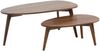 Couchtisch 2er Set Nierenform Holz Wohnzimmertisch Beistelltisch Braun Bild 2