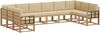 vidaXL Outdoor-Sofagarnitur mit Kissen 10 pcs Weiß und Beige 3388302 Bild 2