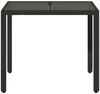 vidaXL Gartentisch mit Glasplatte Schwarz 90x90x75 cm Poly Rattan 365525 Bild 4