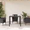 vidaXL Gartentisch mit Glasplatte Schwarz 90x90x75 cm Poly Rattan 365525 Bild 3