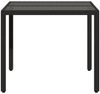 vidaXL Gartentisch mit Glasplatte Schwarz 90x90x75 cm Poly Rattan 365525 Bild 5