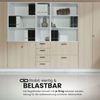 bümö office Aktenschrank mit Hängeregister-Schubladen abschließbar, Büroschrank Holz, 80cm breit in Ahorn/Silber - Hängeregistratur für Hängeordner, Büro Schrank mit Relinggriffen, 7300-3-S-RE Bild 4