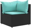 vidaXL 6-tlg. Garten-Lounge-Set mit Kissen Schwarz Poly Rattan 3308212 Bild 3