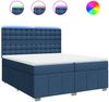 vidaXL Boxspringbett mit Matratze Blau 200x200 cm Stoff 3294095 Bild 2
