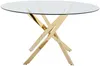 Vente-unique - COSIMA Esstisch Glas TransparentGold - B 140 cm x H 77 cm x L 140 cm Bild 5